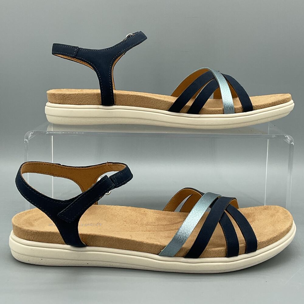 NEW Easy Spirit Women’s Dottle 3 Ankle Strap Comfort Sandals Dark Blue Size 6.5M